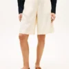 Plissierte Popeline-Shorts