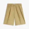 Plissierte Popeline-Shorts
