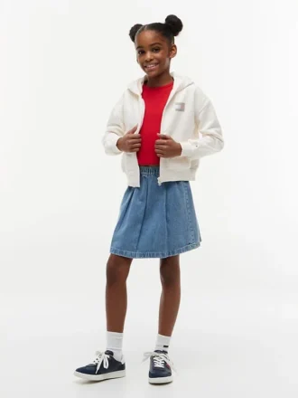 Plissierter Jeansrock für Kinder