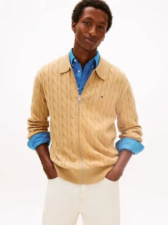 Polo-Strickjacke mit Reißverschluss Polo-Strickjacke mit Reißverschluss