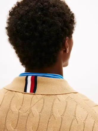 Polo-Strickjacke mit Reißverschluss Polo-Strickjacke mit Reißverschluss