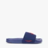 Pool-Slides aus Canvas mit Schriftzug-Monogramm Pool-Slides aus Canvas mit Schriftzug-Monogramm