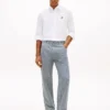 Railroad Stripe Loose Straight Jeans