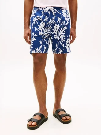 Regular Fit 7″ Shorts mit tropischem Print