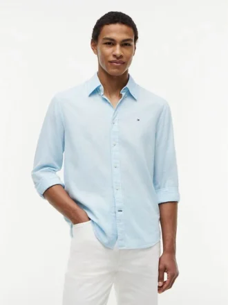 Regular Fit Hemd aus Leinenmischung