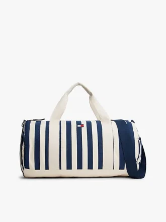 Reisetasche aus Canvas mit maritimen Streifen Reisetasche aus Canvas mit maritimen Streifen