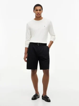 Relaxed Fit 10″ Plissee-Shorts mit Gürtel