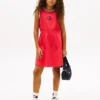 Ärmelloses Kleid für Kinder mit gewelltem Flaggenlogo Ärmelloses Kleid für Kinder mit gewelltem Flaggenlogo