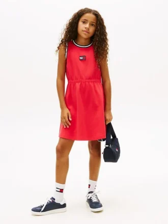 Ärmelloses Kleid für Kinder mit gewelltem Flaggenlogo