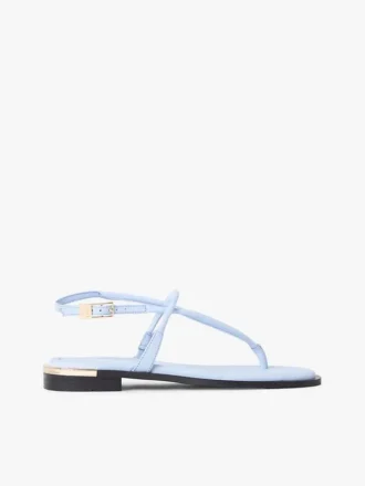Sandale aus Leder mit Metallic-Akzenten