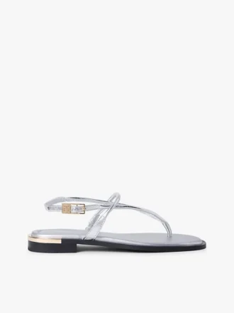 Sandale aus Metallic-Leder