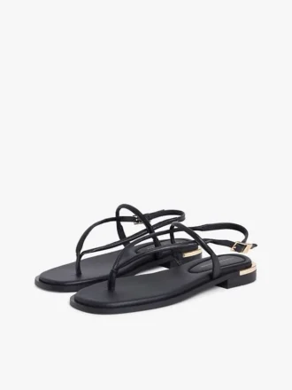 Sandalen aus Leder mit Metallic-Akzenten
