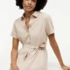 Shirtkleid aus Leinen-Baumwoll-Mischung mit Gürtel Shirtkleid aus Leinen-Baumwoll-Mischung mit Gürtel