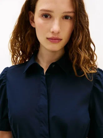 Shirtkleid mit Puffärmeln und Gürtel
