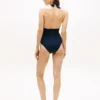 Signature Stripe Plunge Halter-Badeanzug Signature Stripe Plunge Halter-Badeanzug