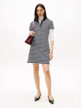 Slim-Fit-Polo-Kleid mit Streifen