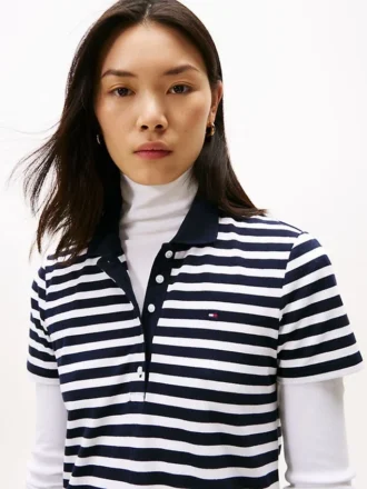 Slim-Fit-Polo-Kleid mit Streifen