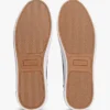 Sneaker im Court-Stil mit Metallic-Logo und genarbter Oberfläche