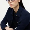 Sonnenbrille mit auffälligem Schmetterlingsrahmen
