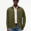 Stückgefärbte Denim-Arbeitsjacke