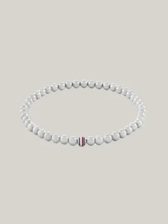 Streifen-Armband mit Metallperlen Streifen-Armband mit Metallperlen