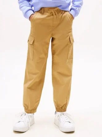 Stretch-Chino-Cargo-Jogginghose für Kinder