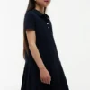 Stretch-Polo-Kleid mit Falten für Kinder