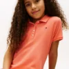 Stretch-Polo-Kleid mit Falten für Kinder