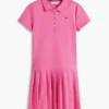 Stretch-Polo-Kleid mit Falten für Kinder Stretch-Polo-Kleid mit Falten für Kinder