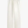 Stretch-Satin-Hose mit weitem Bein und elastischem Bund Stretch-Satin-Hose mit weitem Bein und elastischem Bund