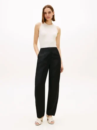 Taillierte Hose aus Leinenmischung