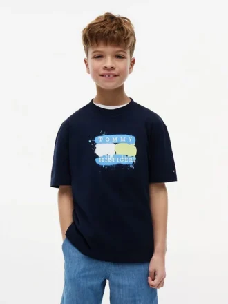 Tommy Graffiti Logo T-Shirt für Kinder