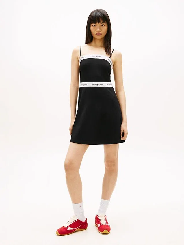 Tommy Jeans Minikleid aus Ponte mit Logo-Band Tommy Jeans Minikleid aus Ponte mit Logo-Band