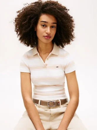 Tommy Jeans Slim Fit Polo aus Rippstrick Tommy Jeans Slim Fit Polo aus Rippstrick