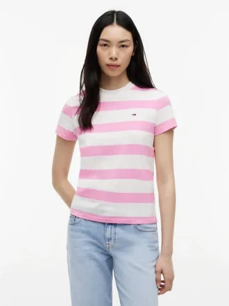 Tommy Jeans T-Shirt mit Rugby-Streifen