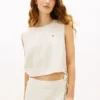 Tommy Jeans Top aus Leinenmischung mit seitlichen Bändern