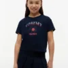 Tommy-Logo-T-Shirt mit Strasssteinen für Kinder
