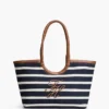 Tote-Bag mit Schriftzug-Monogramm und bretonischen Streifen Tote-Bag mit Schriftzug-Monogramm und bretonischen Streifen