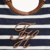 Tote-Bag mit Schriftzug-Monogramm und bretonischen Streifen Tote-Bag mit Schriftzug-Monogramm und bretonischen Streifen