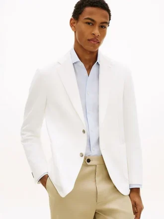 Ungefütterter Twill-Blazer