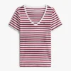V-Ausschnitt-Streifen-T-Shirt