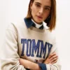 Varsity Tommy Logo Rundhals-Sweatshirt