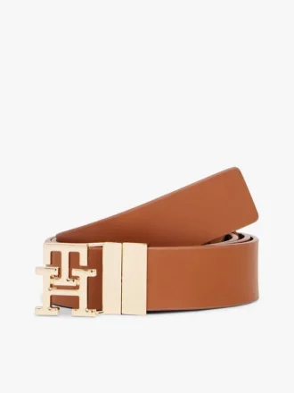 Wendbarer Ledergürtel mit Monogramm-Schnalle Wendbarer Ledergürtel mit Monogramm-Schnalle